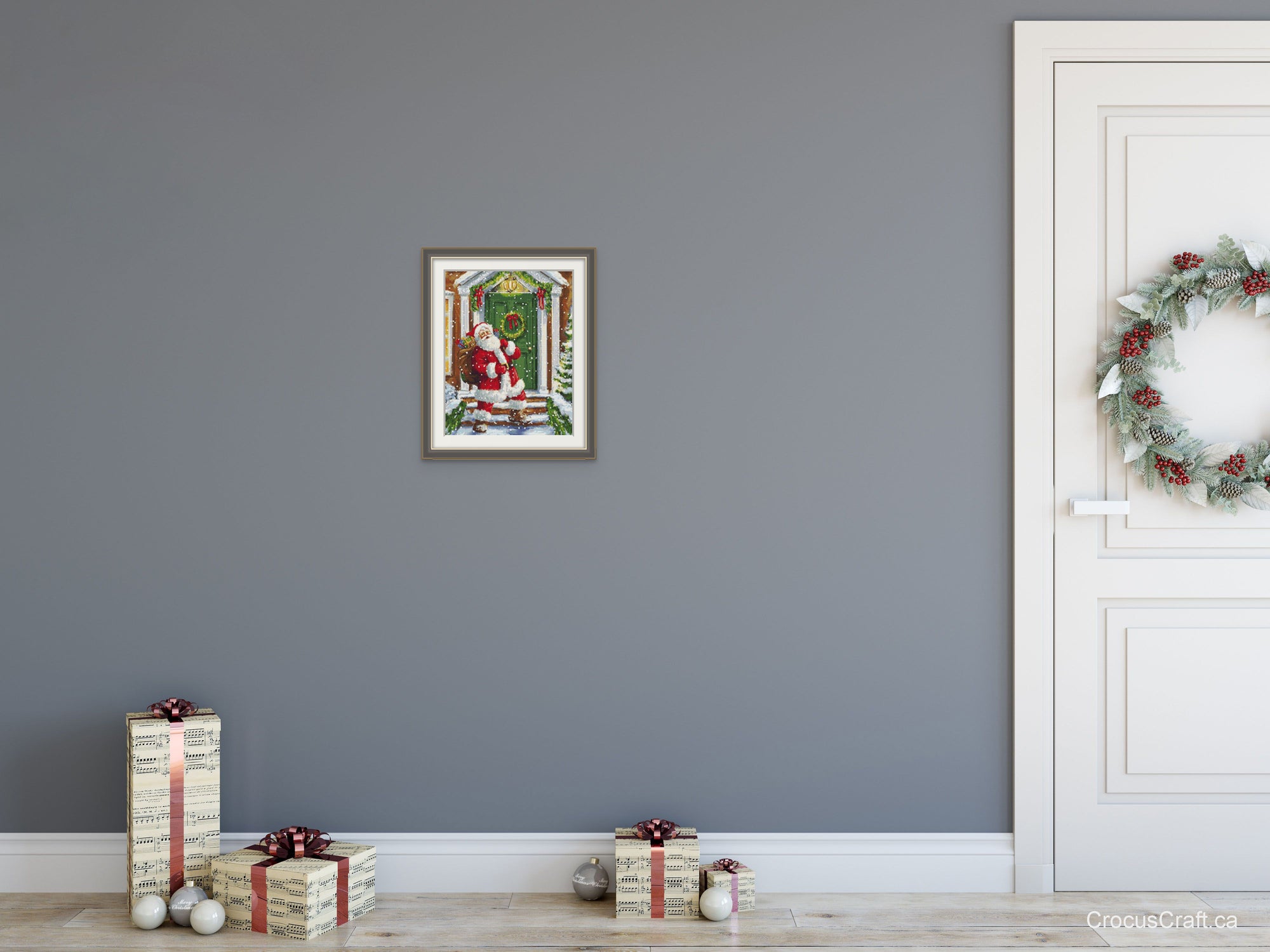 SANTA AT THE FRONT DOOR - Cross Stitch Kit