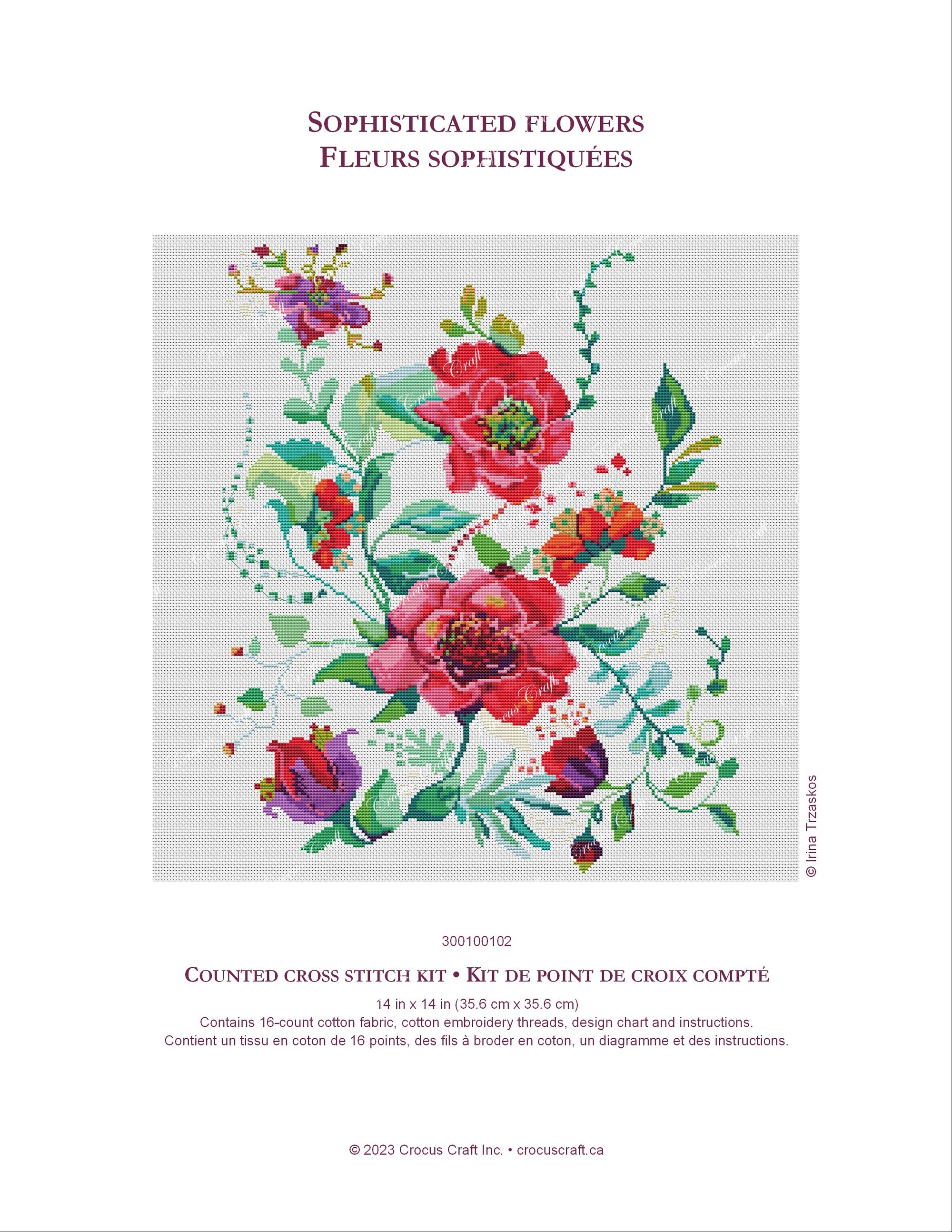 SOPHISTICATED FLOWERS - Cross Stitch Kit