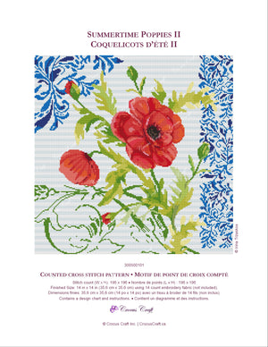 SUMMERTIME POPPIES II - Cross Stitch Pattern