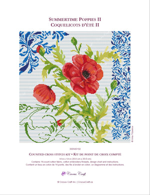 SUMMERTIME POPPIES II - Cross Stitch Kit