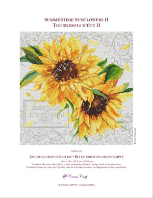 SUMMERTIME SUNFLOWERS II - Cross Stitch Kit