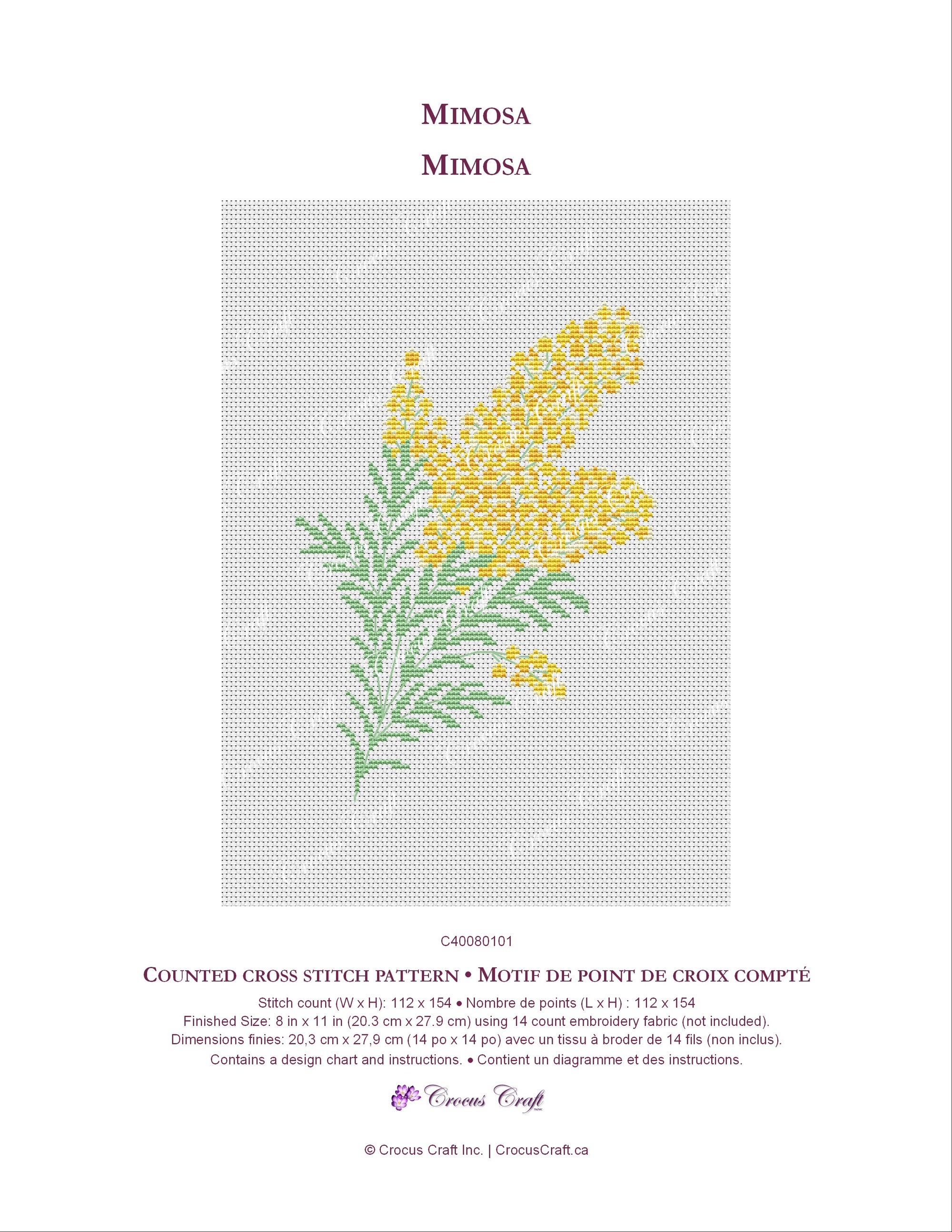 MIMOSA - Cross Stitch Pattern