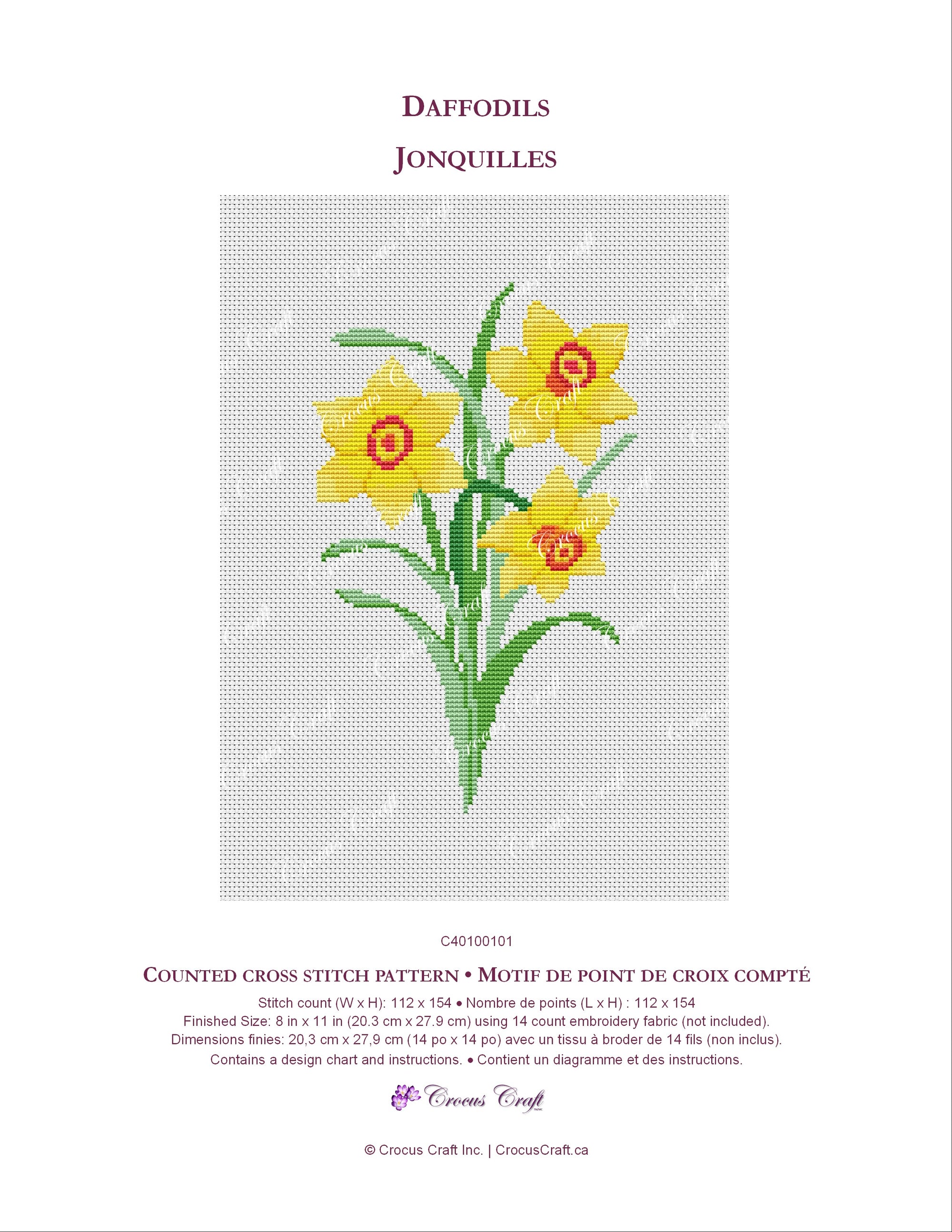 DAFFODILS - Cross Stitch Pattern