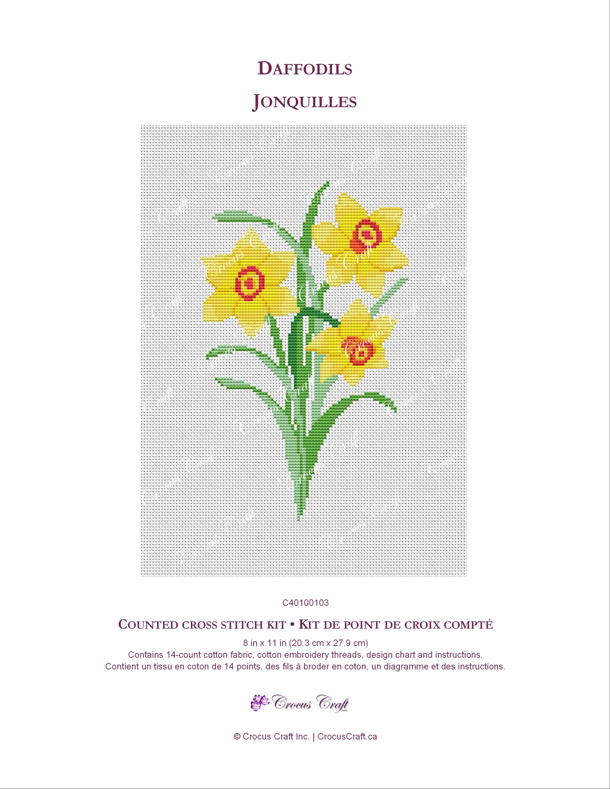 DAFFODILS - Cross Stitch Kit