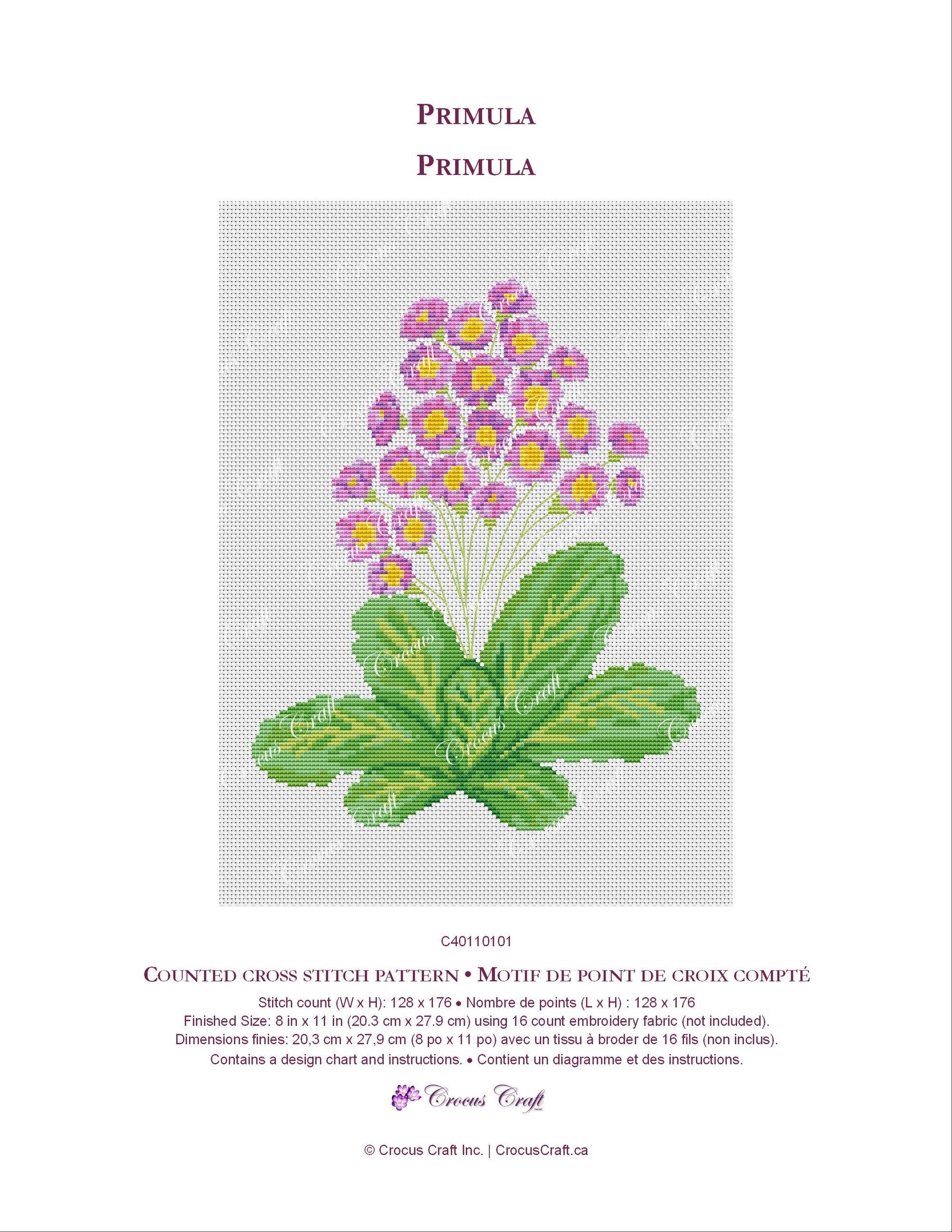 PRIMULA - Cross Stitch Pattern