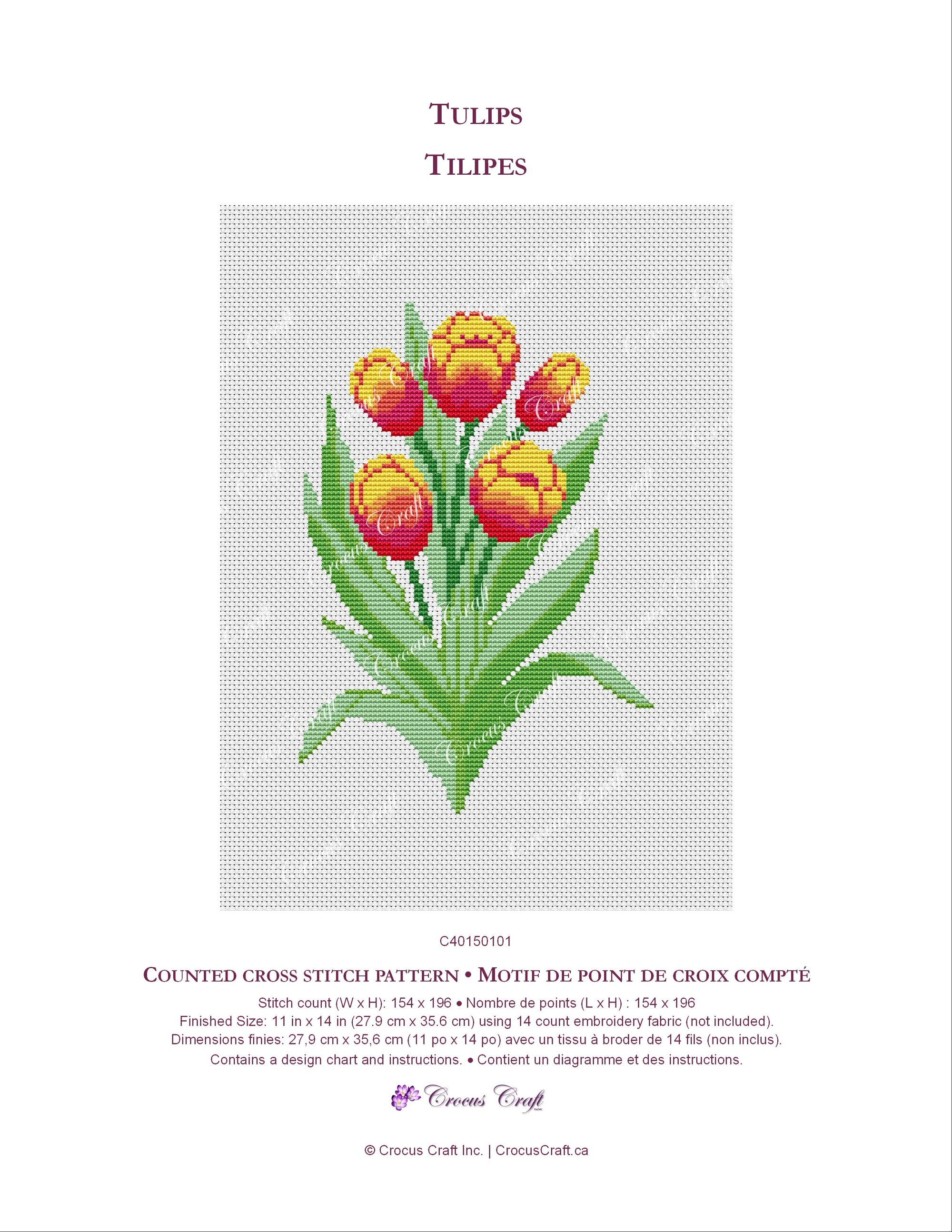 TULIPS - Cross Stitch Pattern