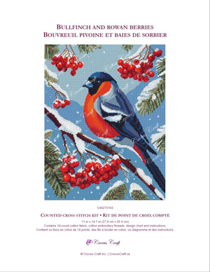 BULLFINCH AND ROWAN BERRIES - Cross Stitch Kit