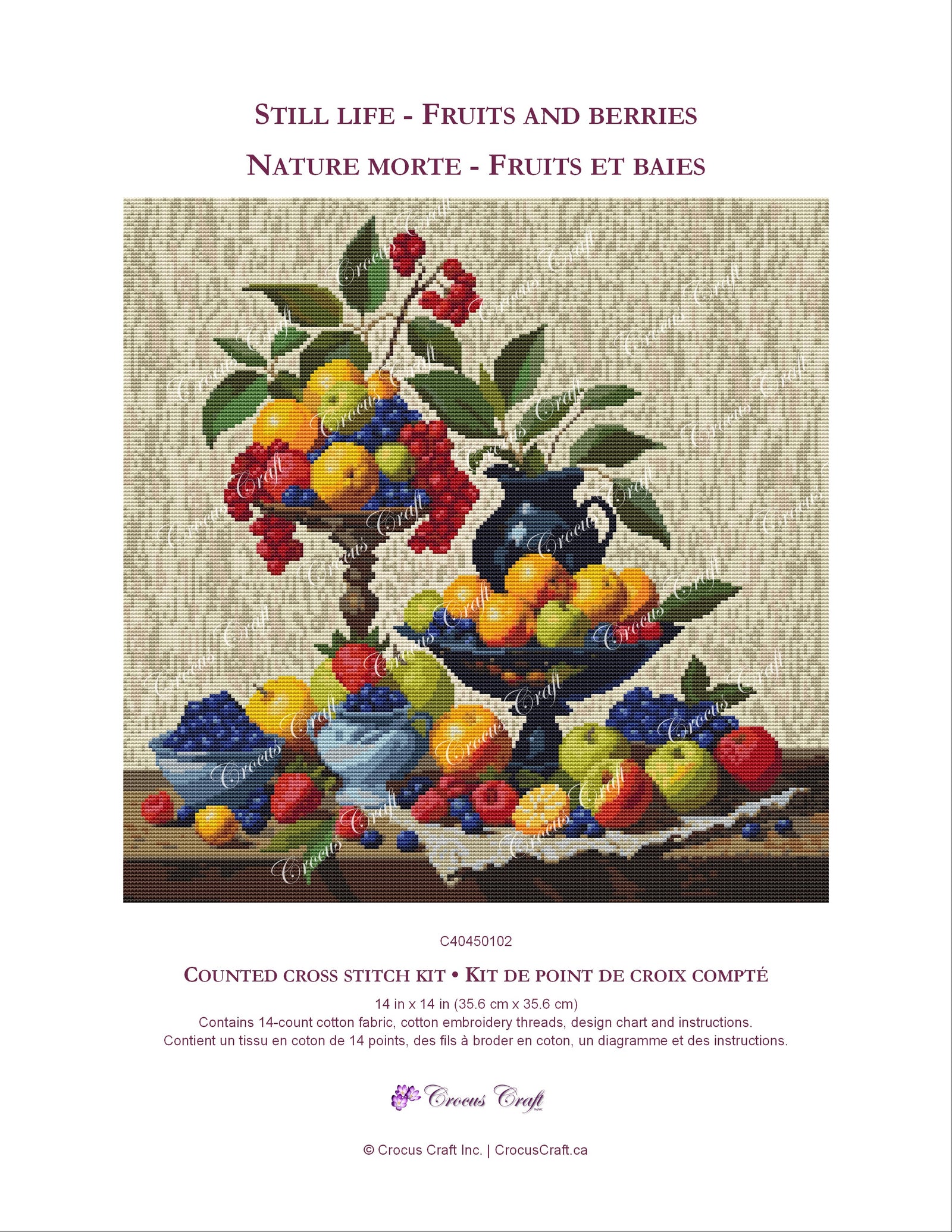 STILL LIFE - FRUITS AND BERRIES - Cross Stitch Kit