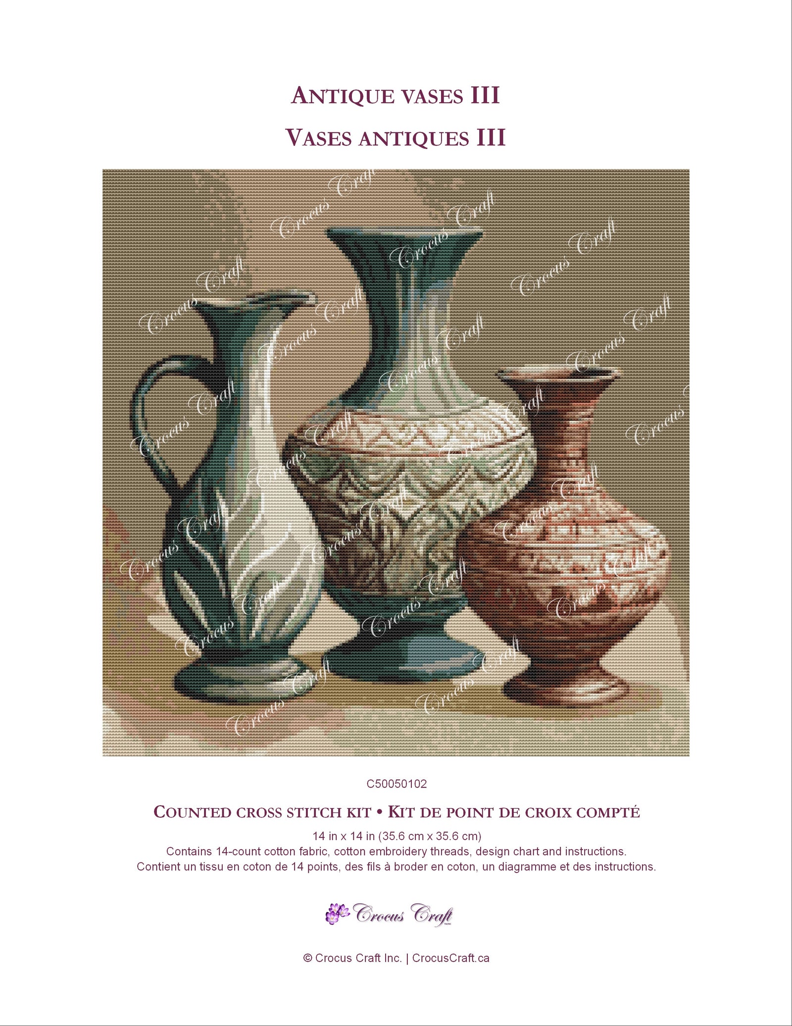 ANTIQUE VASES III - Cross Stitch Kit