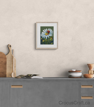 DAISY FLOWER AND LADYBUG - Cross Stitch Kit