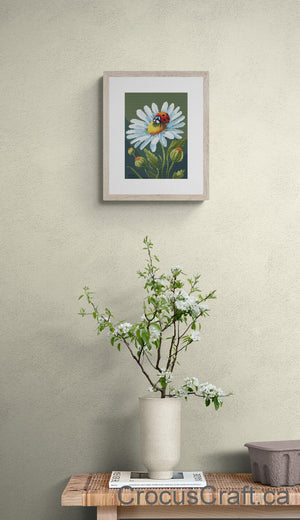 DAISY FLOWER AND LADYBUG - Cross Stitch Kit