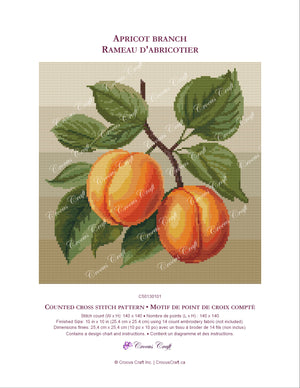 APRICOT BRANCH - Cross Stitch Pattern