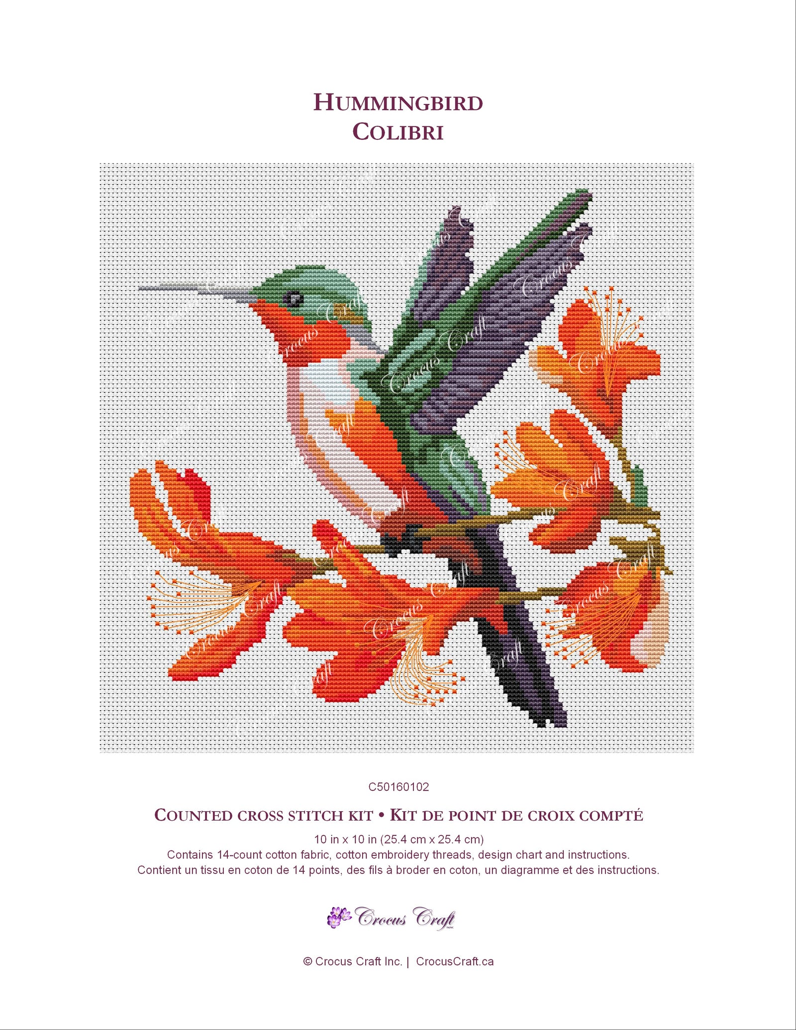 HUMMINGBIRD - Cross Stitch Kit