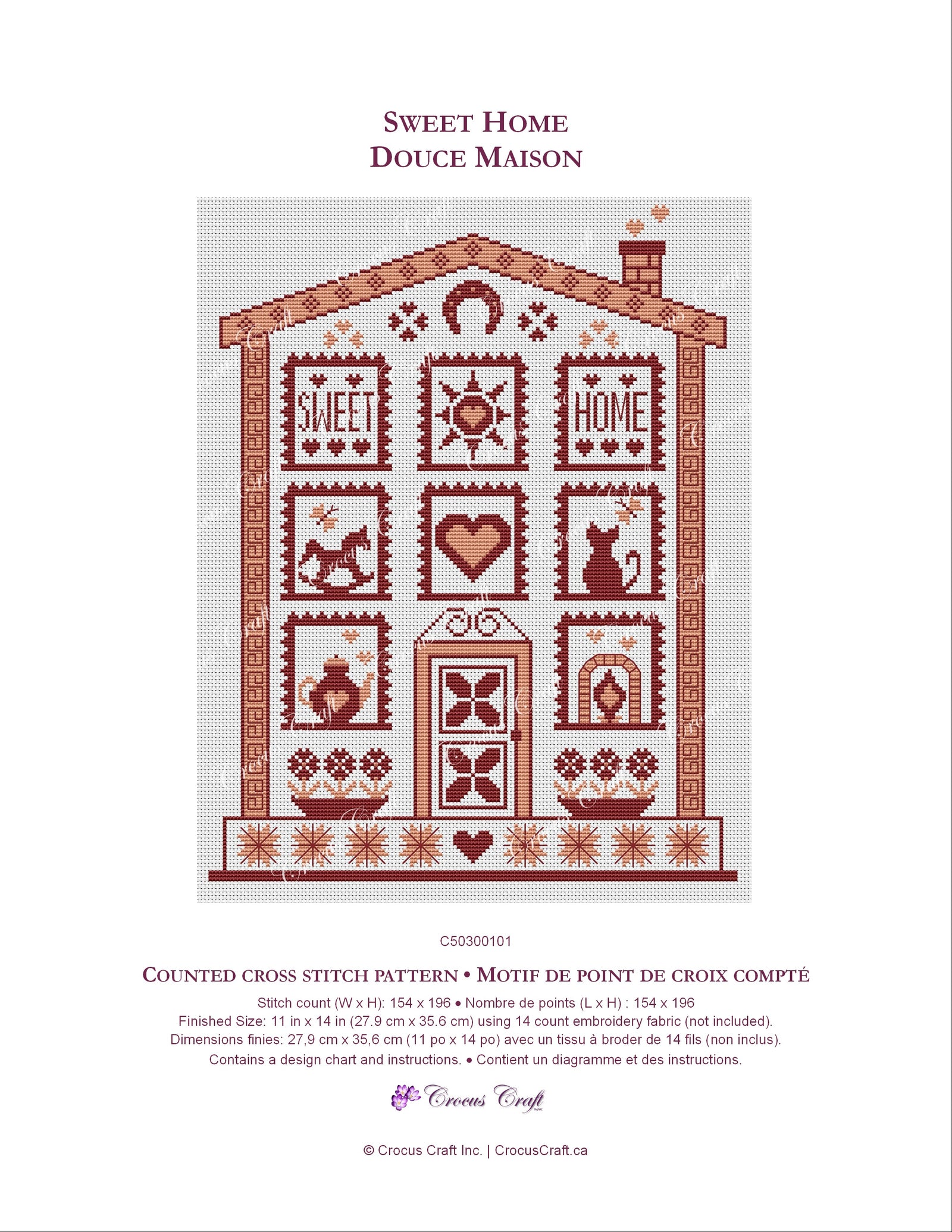 SWEET HOME - Cross Stitch Pattern