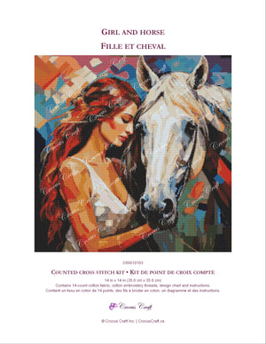 GIRL AND HORSE - Cross Stitch Kit