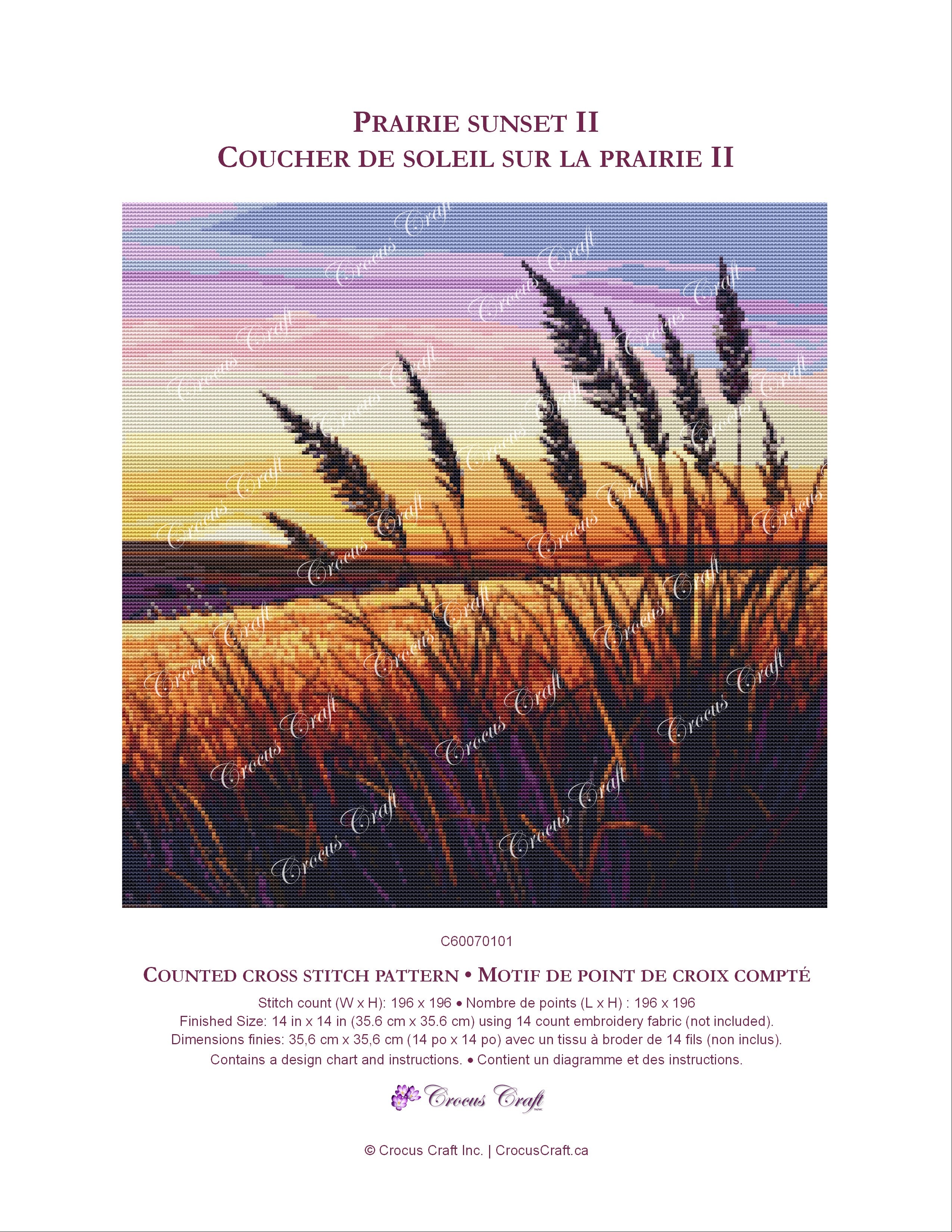 PRAIRIE SUNSET II - Cross Stitch Pattern - CROCUS CRAFT INC.