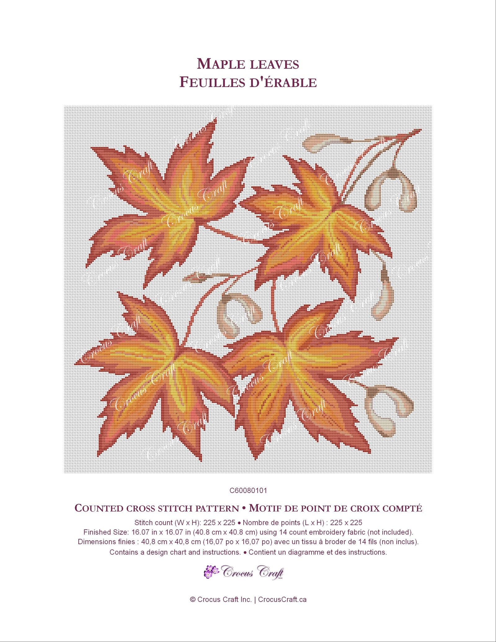 MAPLE LEAVES - Cross Stitch Pattern