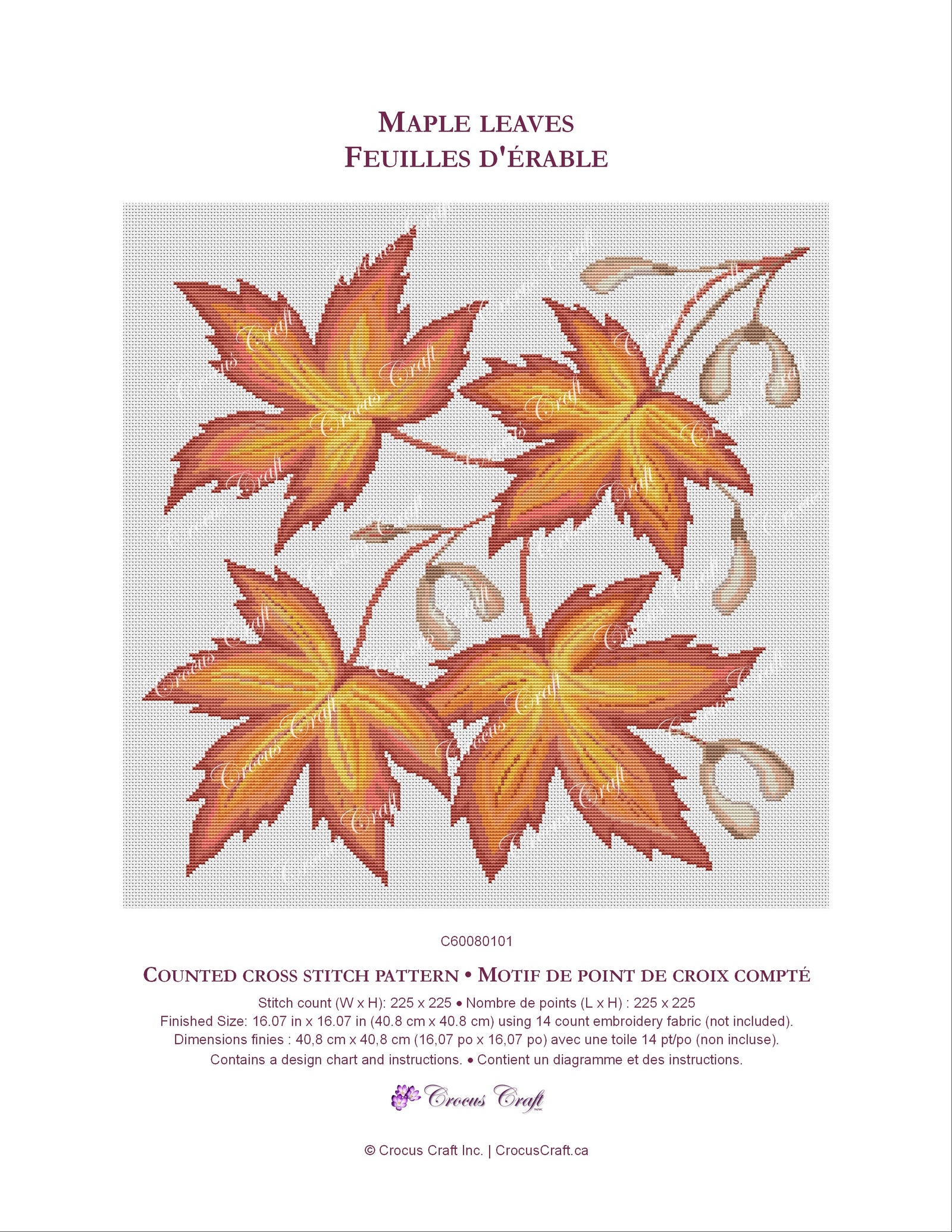 MAPLE LEAVES - Cross Stitch Pattern