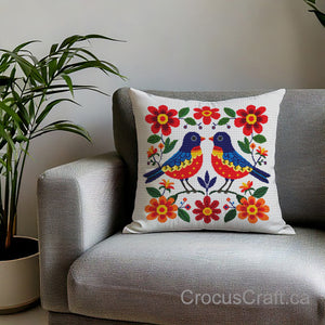 COLOURFUL BIRDS AND FLOWERS - Cross Stitch Pattern