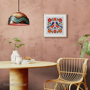 COLOURFUL BIRDS AND FLOWERS - Cross Stitch Pattern
