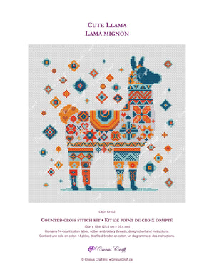 CUTE LLAMA - Cross Stitch Kit