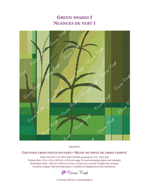 GREEN SHADES I - Cross Stitch Pattern