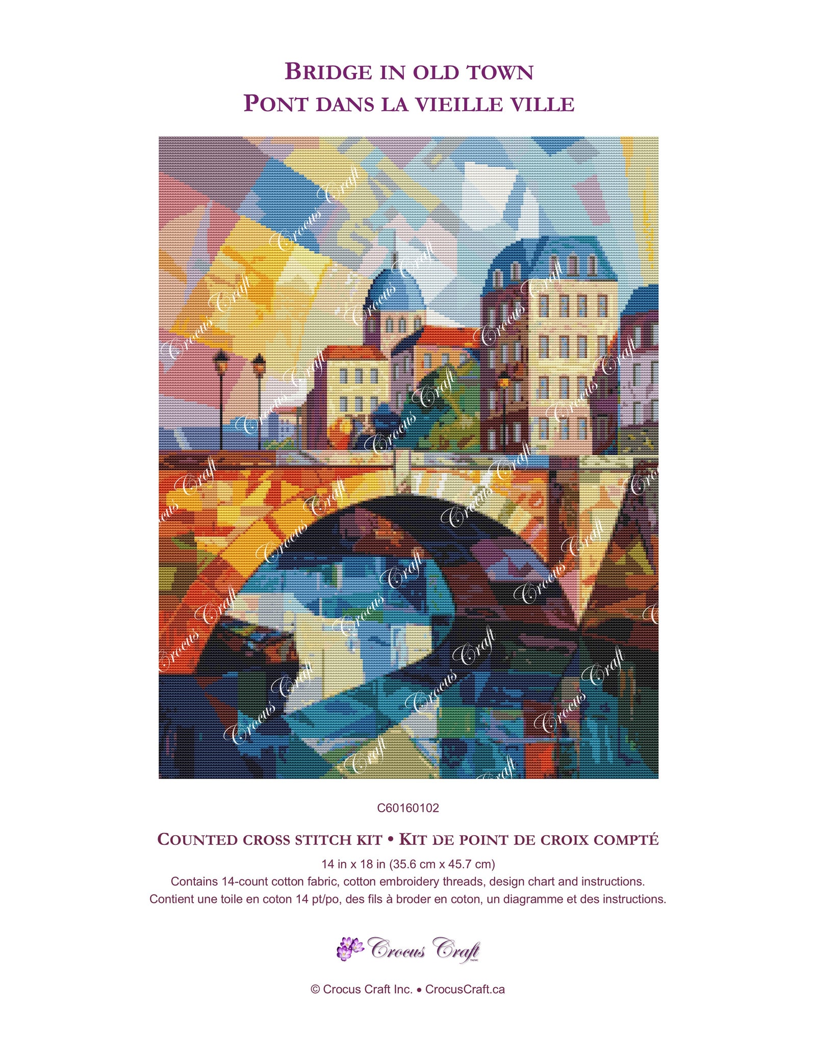 BRIDGE IN OLD TOWN - Cross Stitch Kit