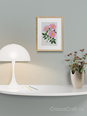 BLOOMING WILD ROSE - Cross Stitch Kit
