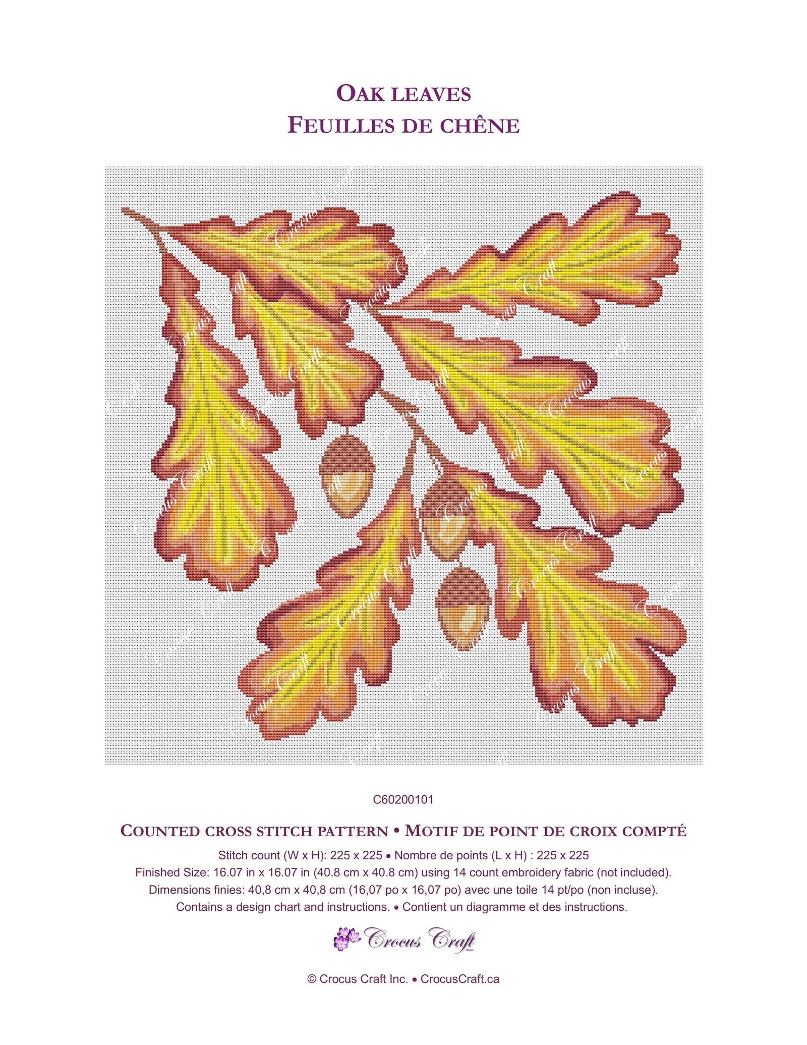 OAK LEAVES - Cross Stitch Pattern