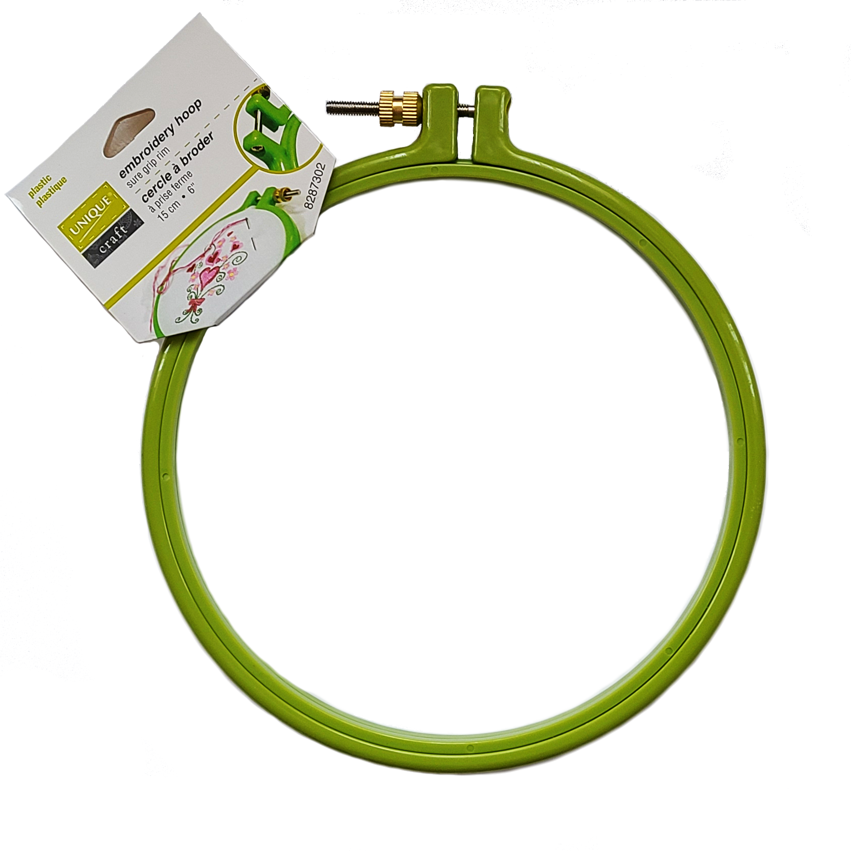 Embroidery Hoop, Plastic - 6″/15cm - Green