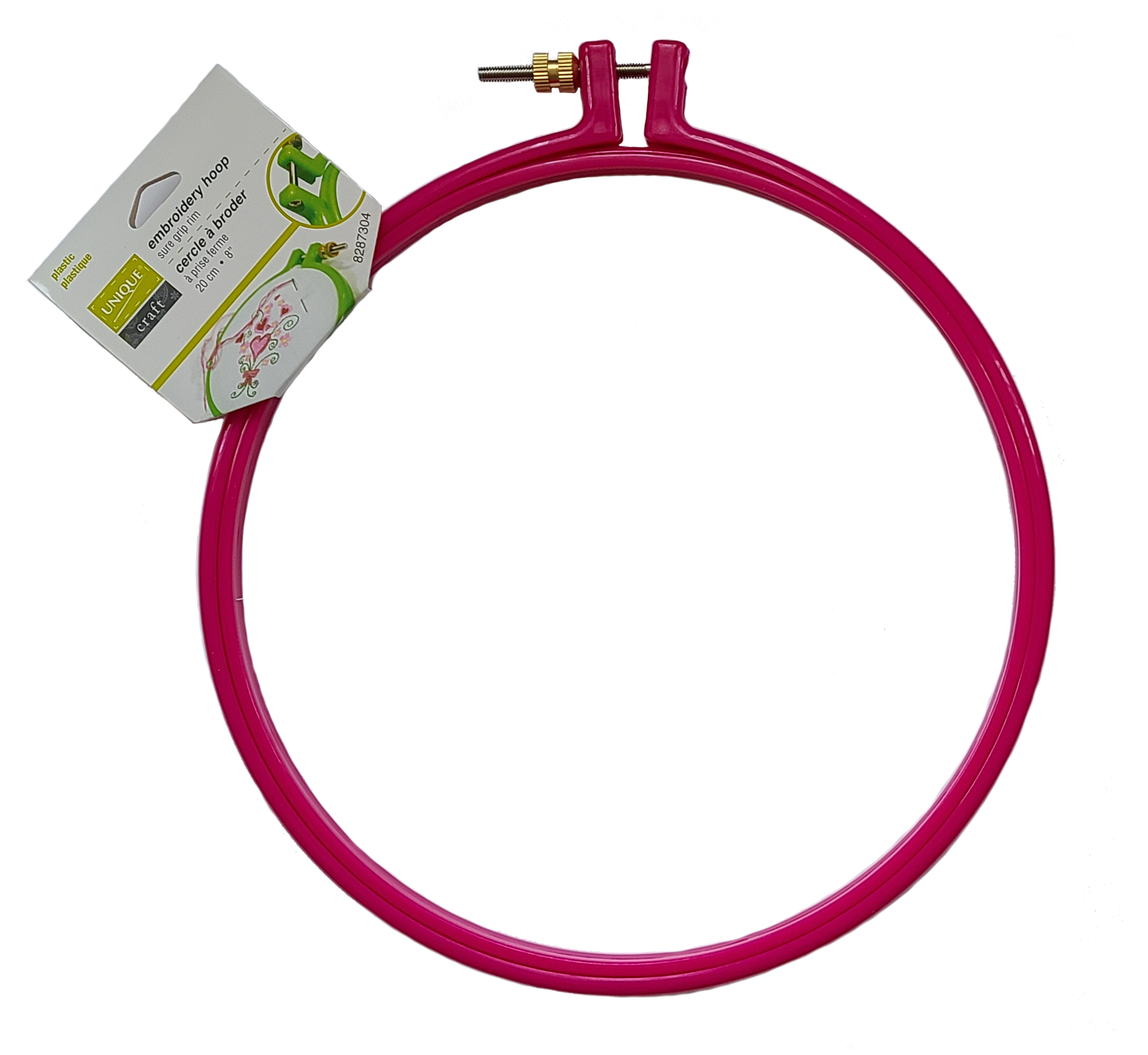 Embroidery Hoop, Plastic - 8″/20cm - Pink