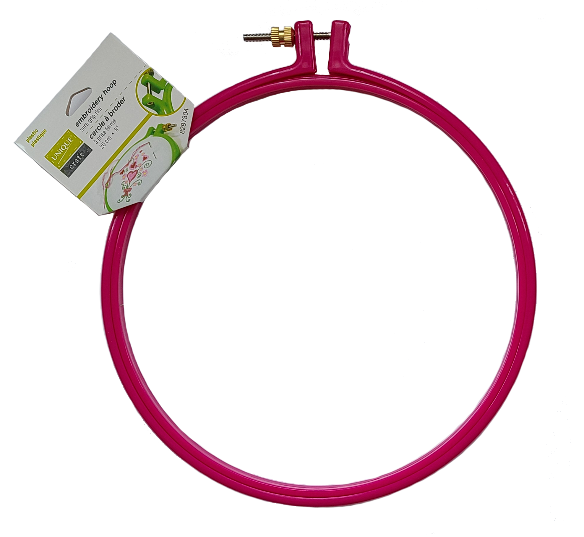 Embroidery Hoop, Plastic - 8″/20cm - Pink