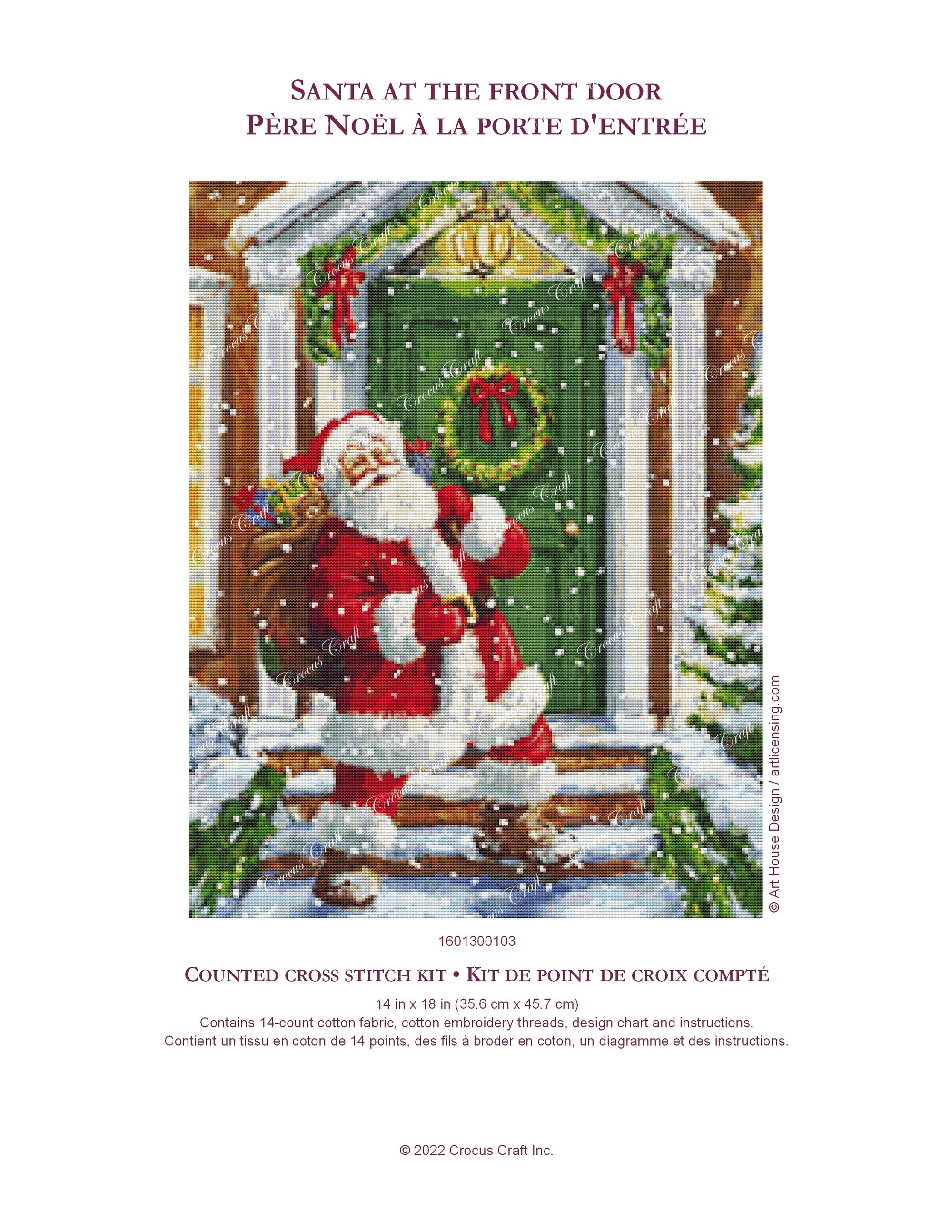 SANTA AT THE FRONT DOOR - Cross Stitch Kit