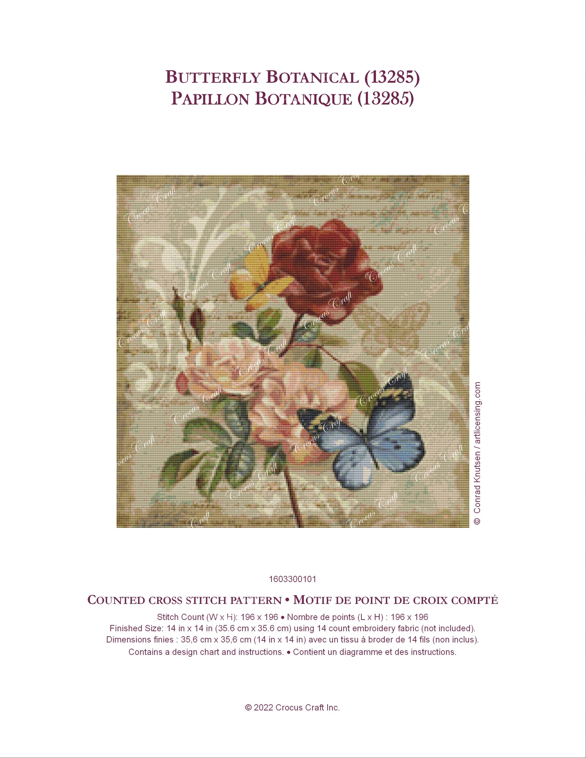 BUTTERFLY BOTANICAL (13285) - Cross Stitch Pattern