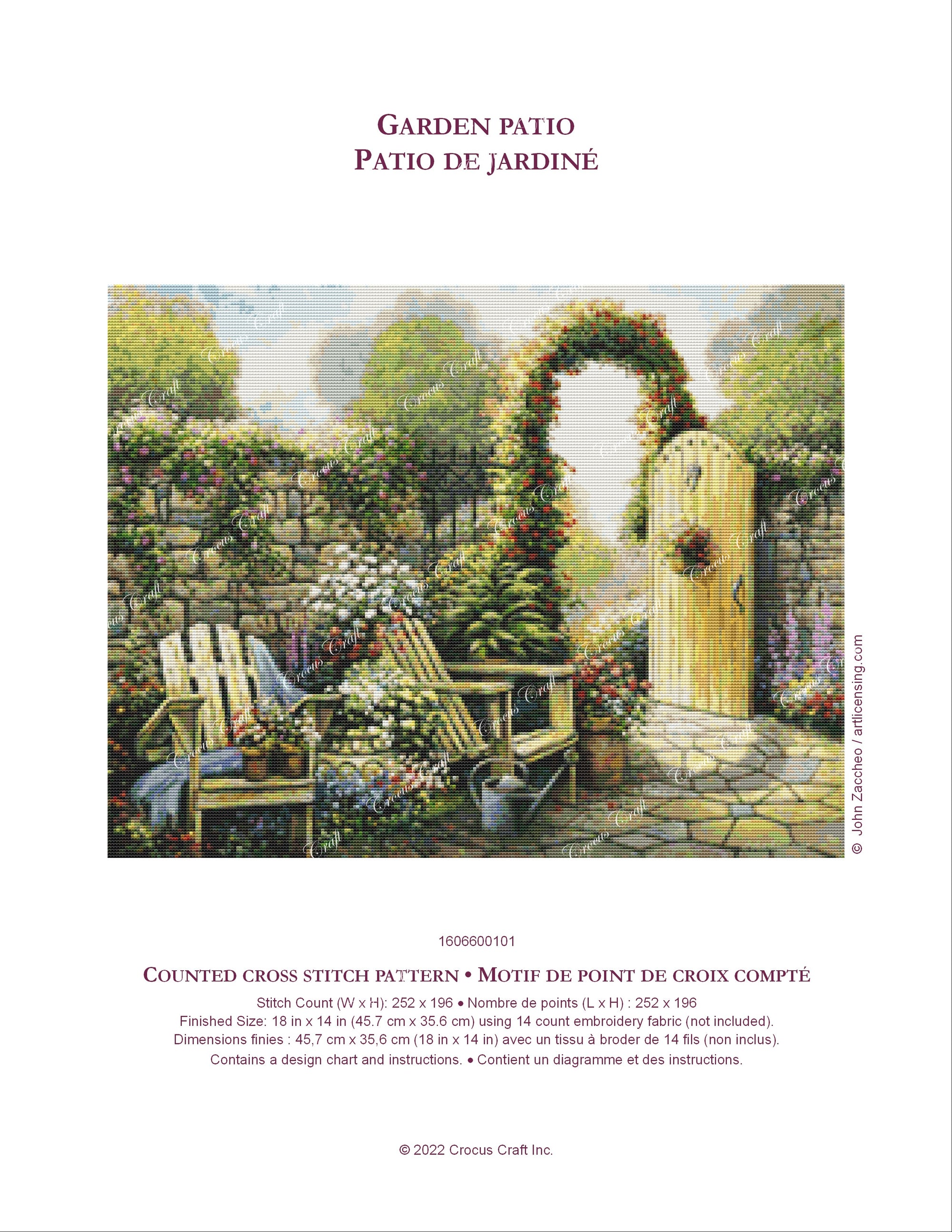 GARDEN PATIO - Cross Stitch Pattern